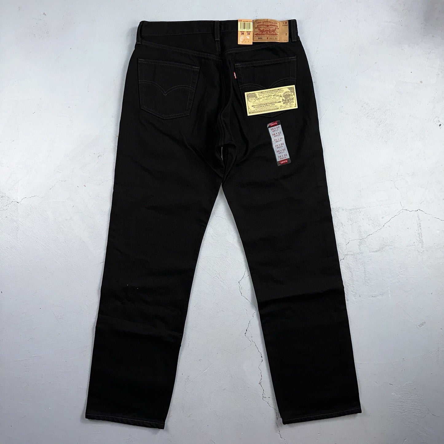 Levis 501 Deadstock Vintage 90s USA XX Straight Leg Jeans Black Dark Wash 36x32