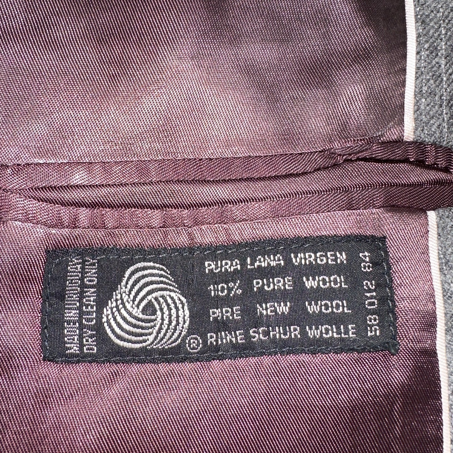 VTG Mens 2 PC Suit 41 Jacket Coat Pants Gray Rockabilly 80s Egon Von Furstenberg