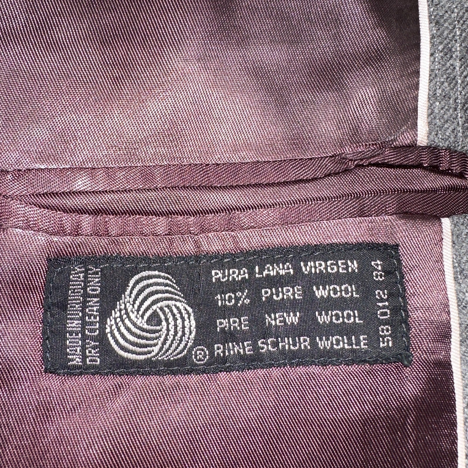 VTG Mens 2 PC Suit 41 Jacket Coat Pants Gray Rockabilly 80s Egon Von Furstenberg