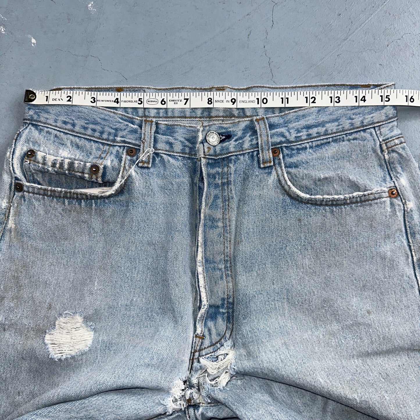 Levis 501 Vintage 80s USA XX Straight Leg Jeans Blue Light Wash 34x36 Act 31x34