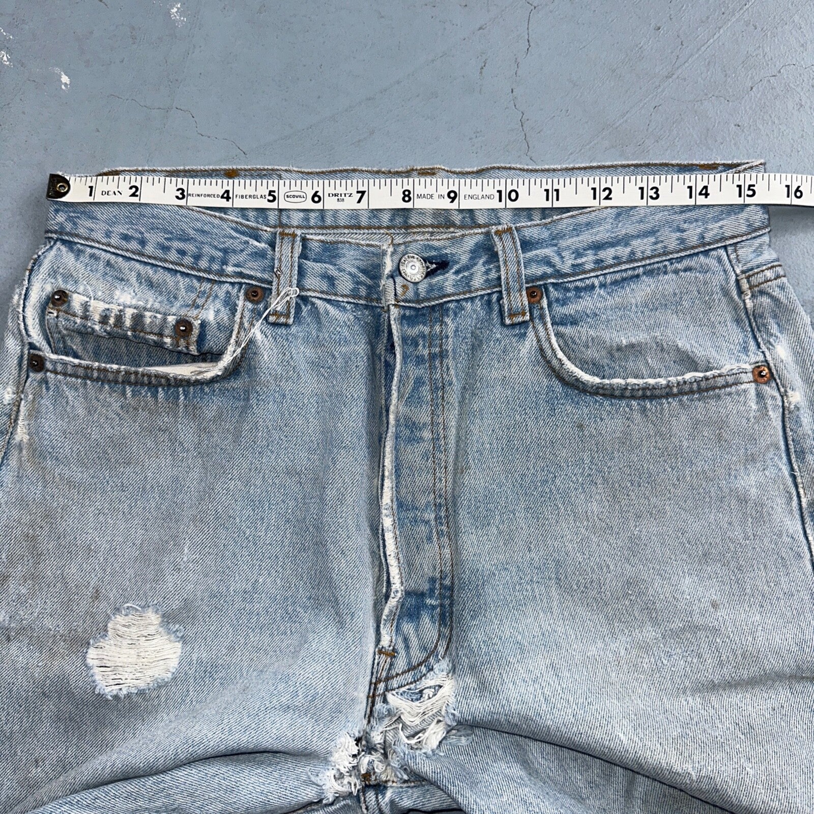 Levis 501 Vintage 80s USA XX Straight Leg Jeans Blue Light Wash 34x36 Act 31x34