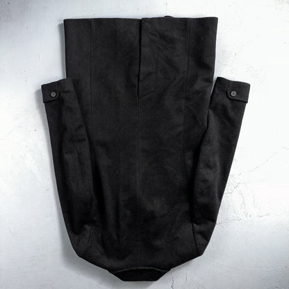 Lauren Ralph Lauren Womens Black Herringbone Wool Blended Overcoat 6 Lined