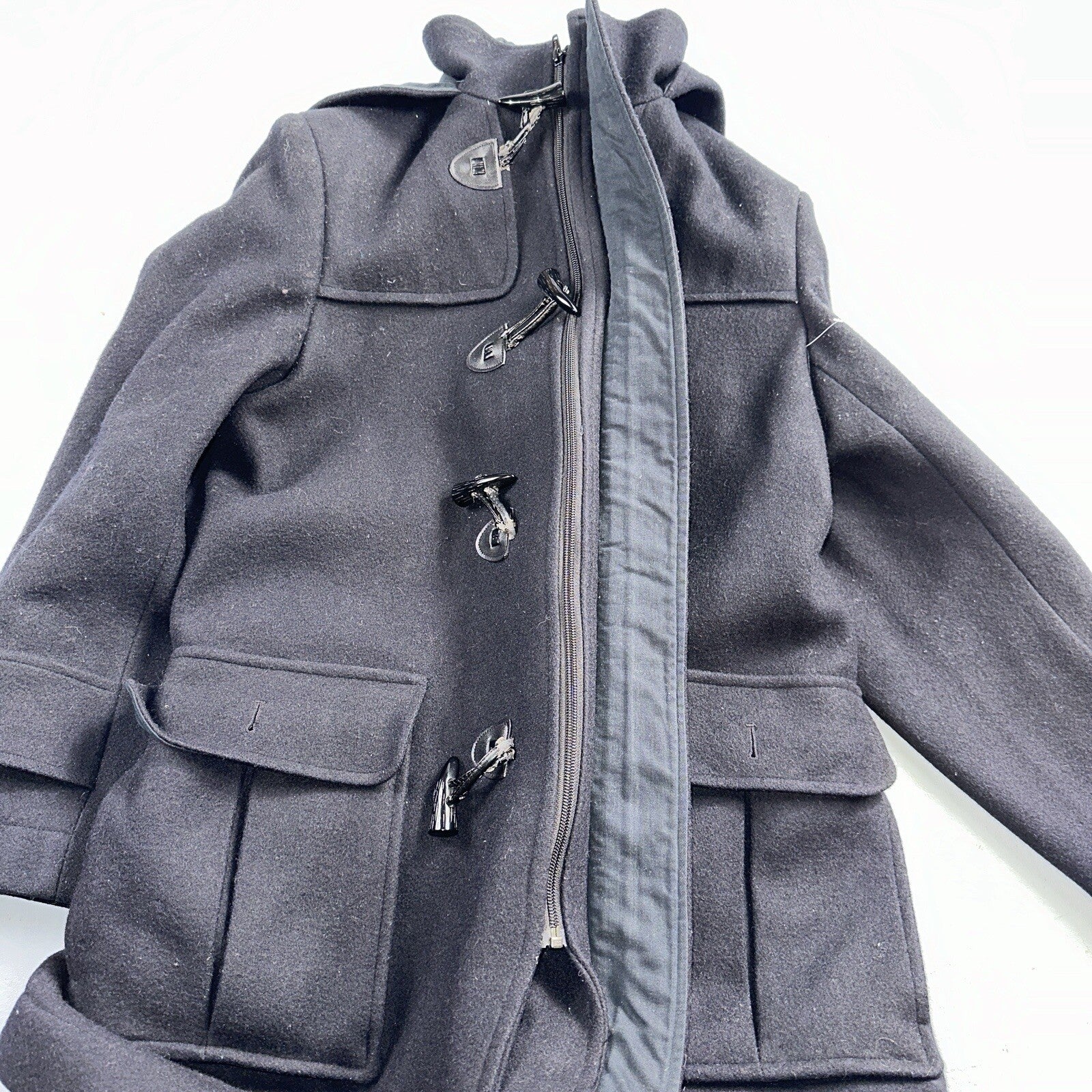 L.L. Bean Men S US Navy Anchor Collection Toggle Wool Pea Coat Jacket USA VTG