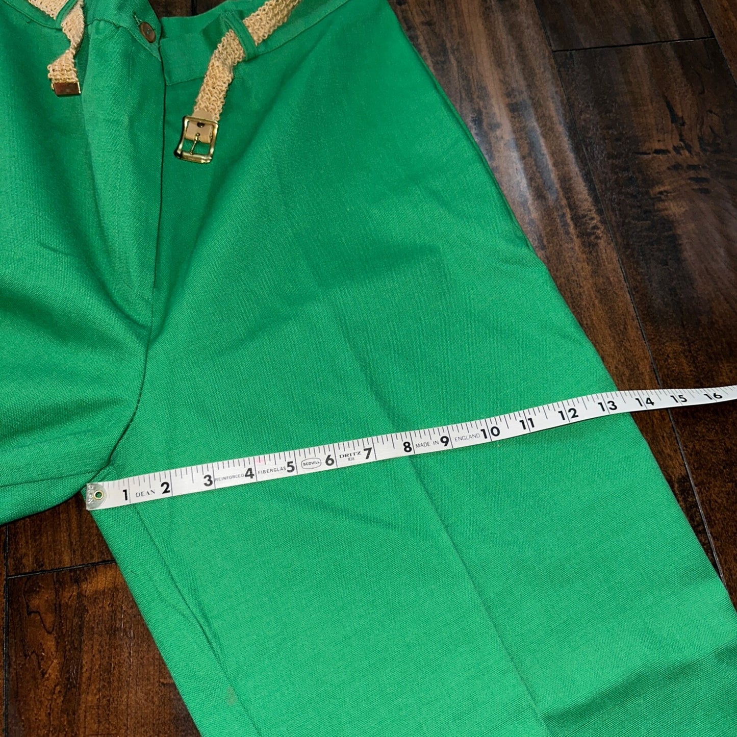 Vintage USA Rockabilly Womens Dress Pants 60s 70s Bottom Green 31x32 Boot Cut