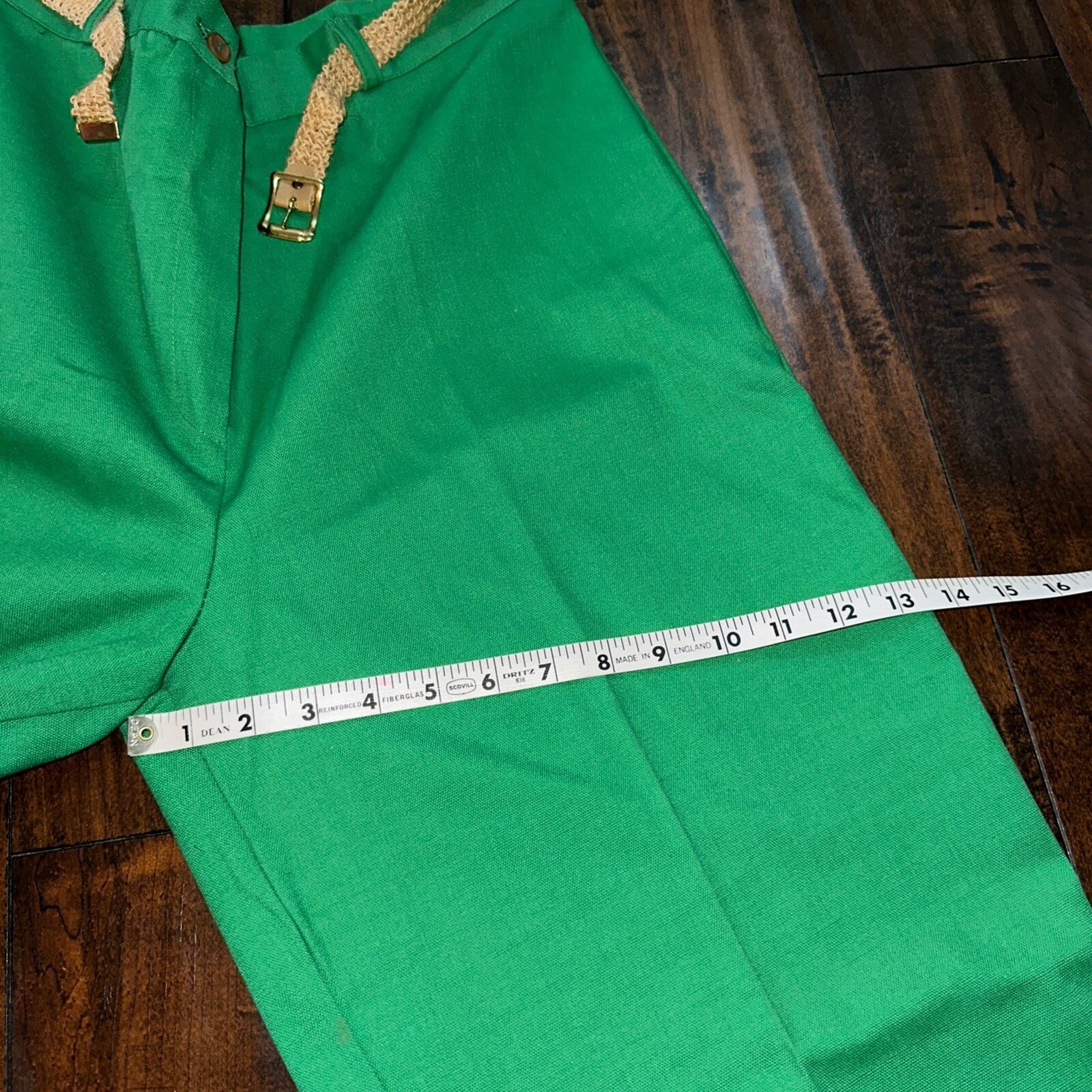 Vintage USA Rockabilly Womens Dress Pants 60s 70s Bottom Green 31x32 Boot Cut