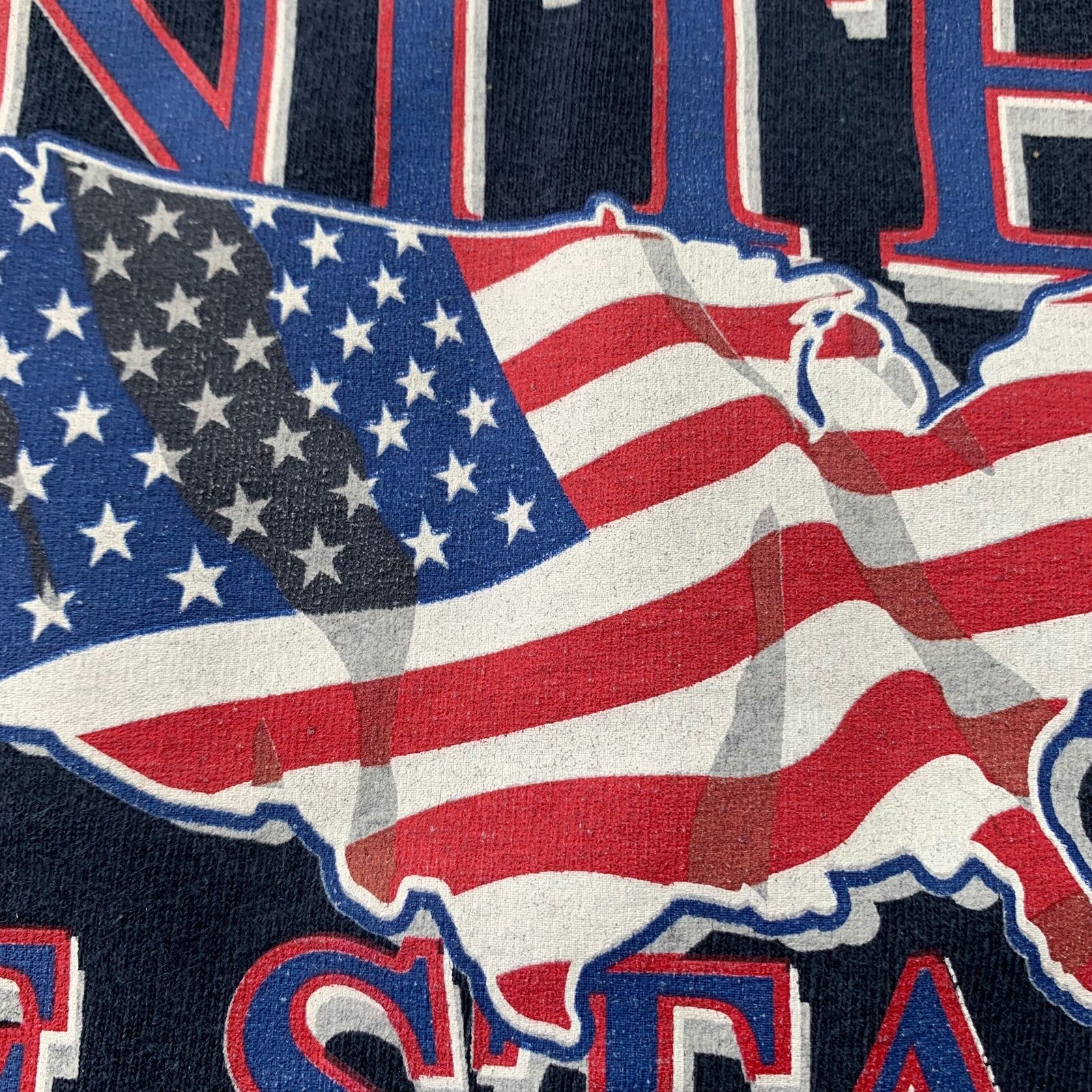 USA United We Stand Vintage T Shirt America Country Love Rap Eagle Flag Music