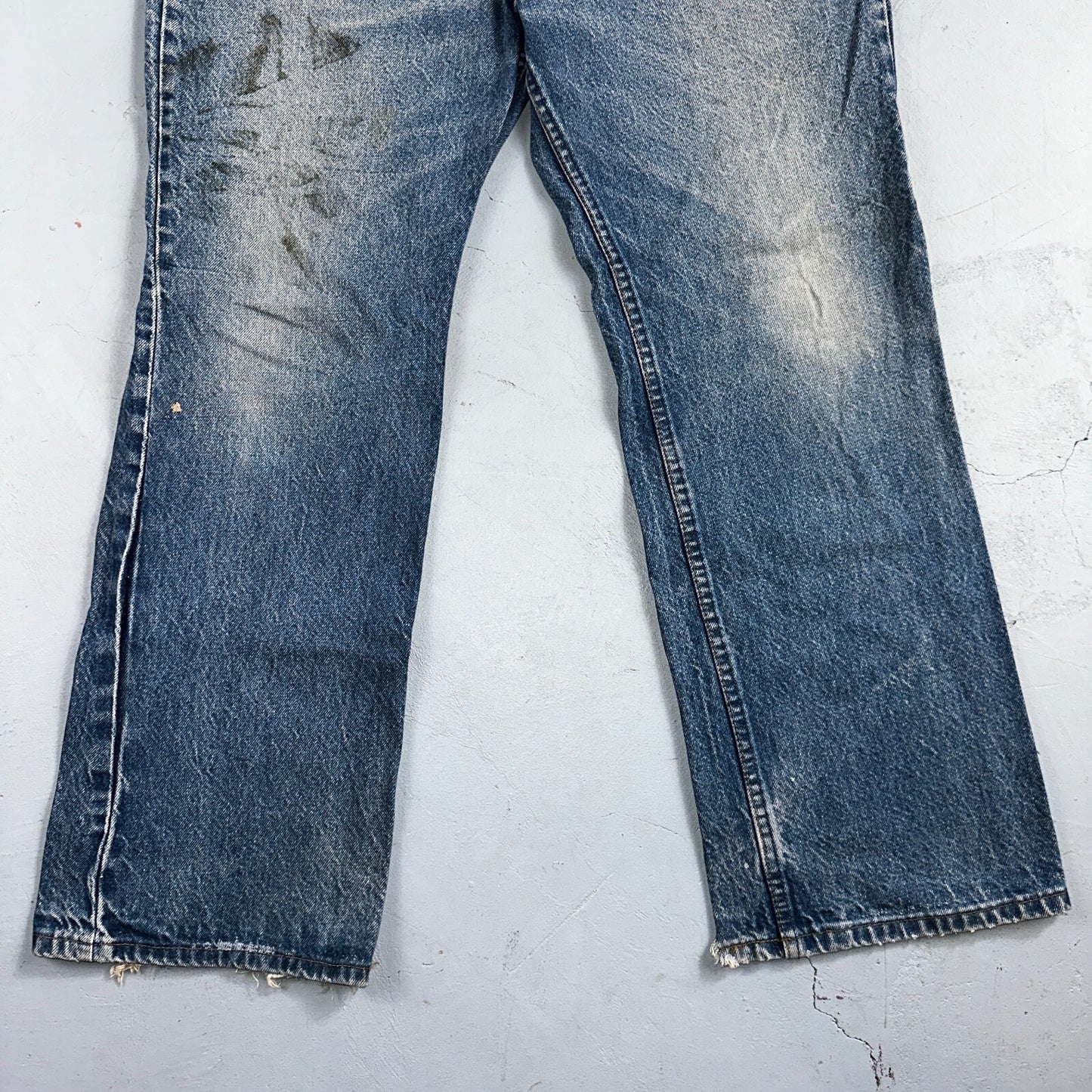 Levis 517 Vintage 80s USA Orange Tab Bootcut Flare Blue Jeans Talon Act 34x28