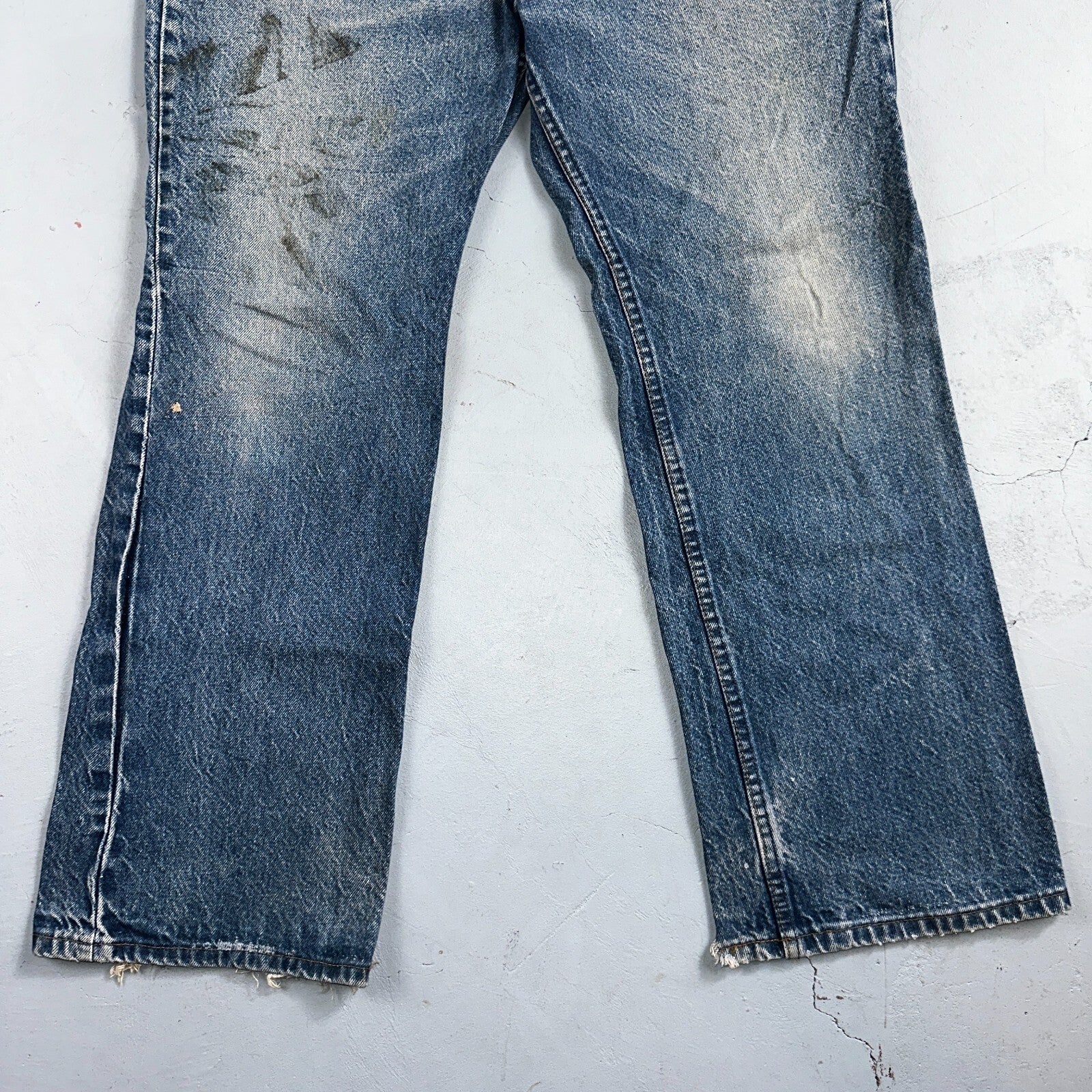 Levis 517 Vintage 80s USA Orange Tab Bootcut Flare Blue Jeans Talon Act 34x28