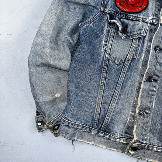 Levis VTG Denim Size 42 Type 3 III Trucker Jean Jacket Thrashed 1970s 70s Patch