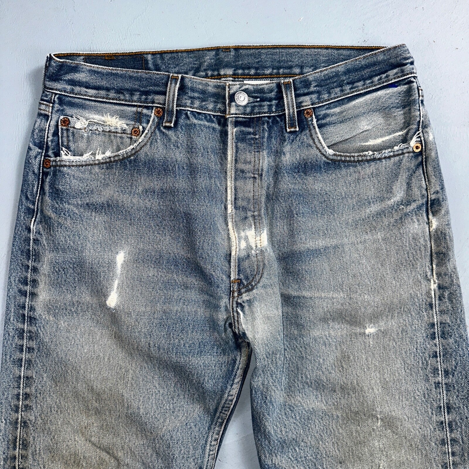 Levis 501 Vintage Y2K Mexico Straight Leg Jeans 34x33 90s Med Wash Act 32x29