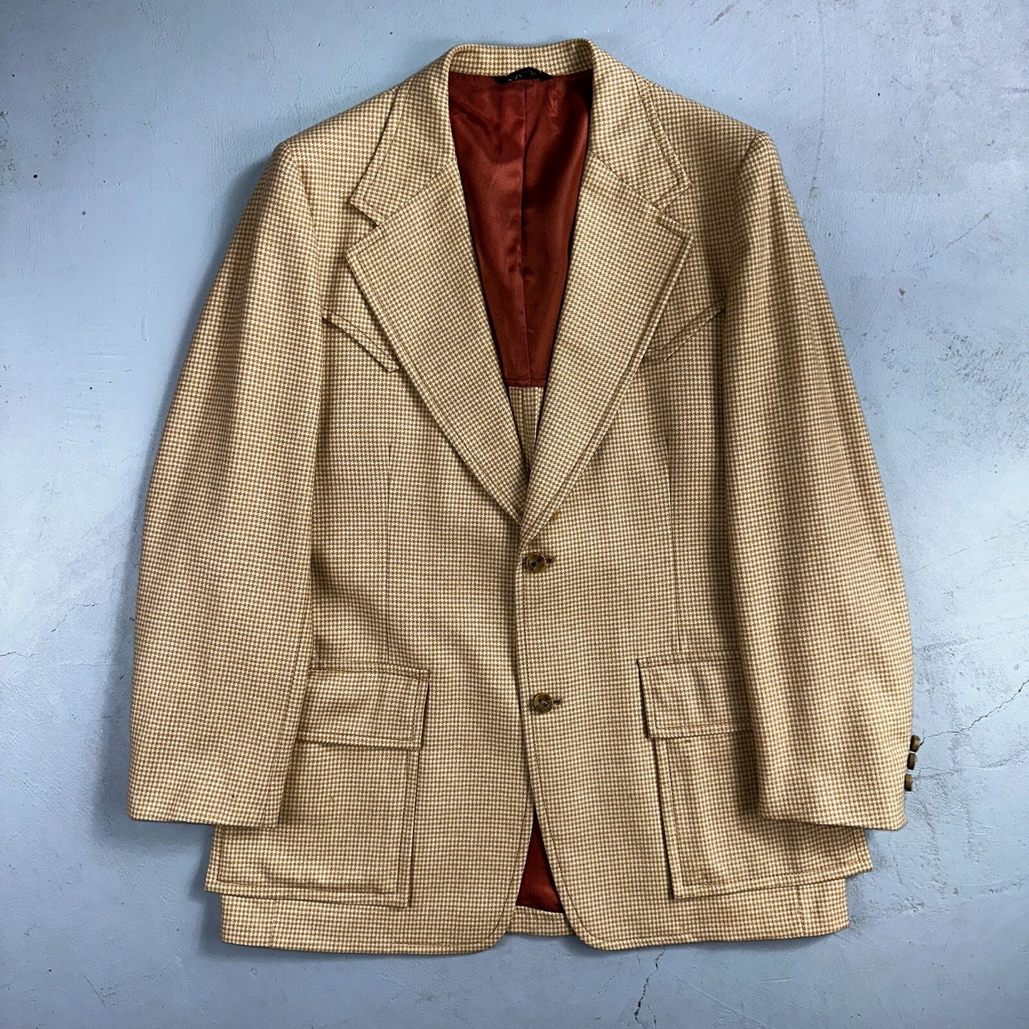 VTG Mens 3 PC Suit 40 Jacket Coat Pants Brown Rockabilly 70s 1970s Complete Fit