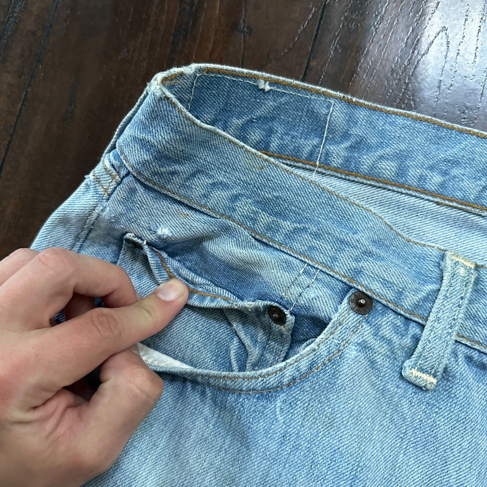 Vintage LEVIS 501XX Jeans Big E 1960s Denim Redline Selvedge 33x31 USA 60s 66