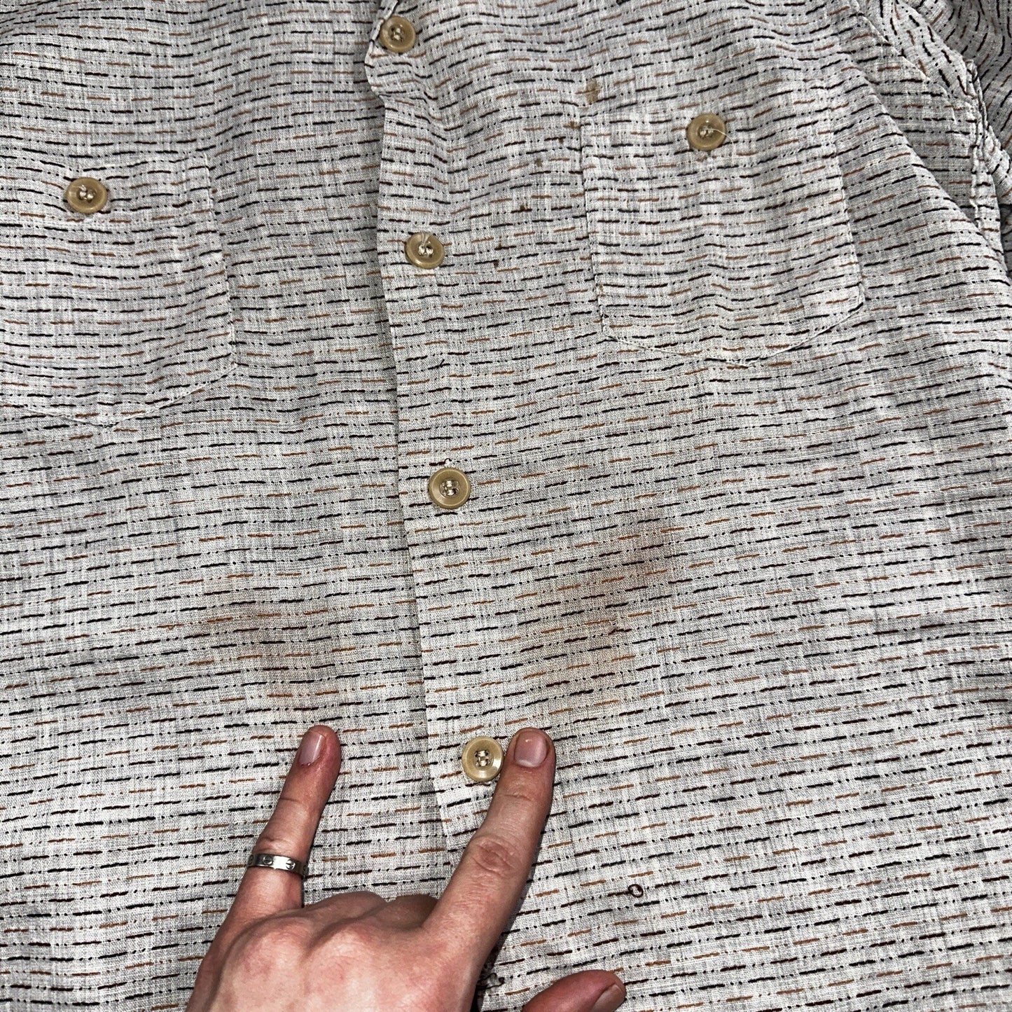 VTG 50s 60s Towncraft Penneys Loop Collar Button Up Shirt Rockabilly Boys 14 Kid