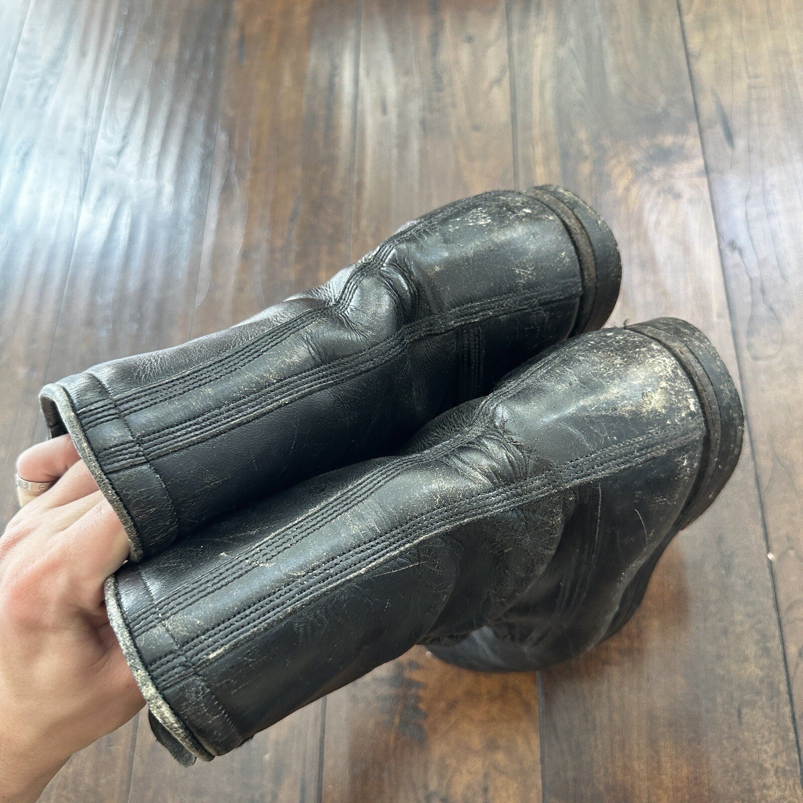 Vtg 1950s Chippewa Alert Zip Boots 8.5 Black Air Force Pilot SAC 50s Combat WWII