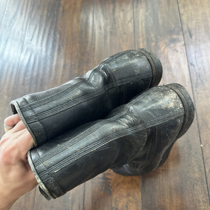 Vtg 1950s Chippewa Alert Zip Boots 8.5 Black Air Force Pilot SAC 50s Combat WWII