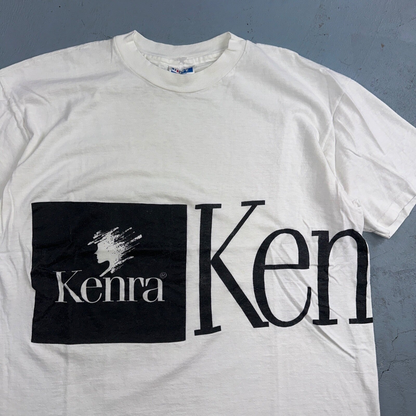 Kenra 80s VTG T Shirt Art Hair Style Salon Shampoo Promo Hanes Beefy Paint XL