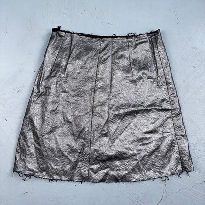Sam Edelman Womans Skirt 2 Silver A Line Stretch Mini Cute Y2K Grunge