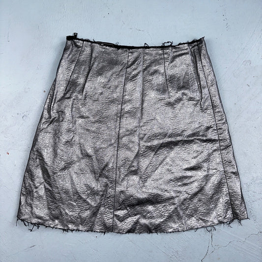 Sam Edelman Womans Skirt 2 Silver A Line Stretch Mini Cute Y2K Grunge
