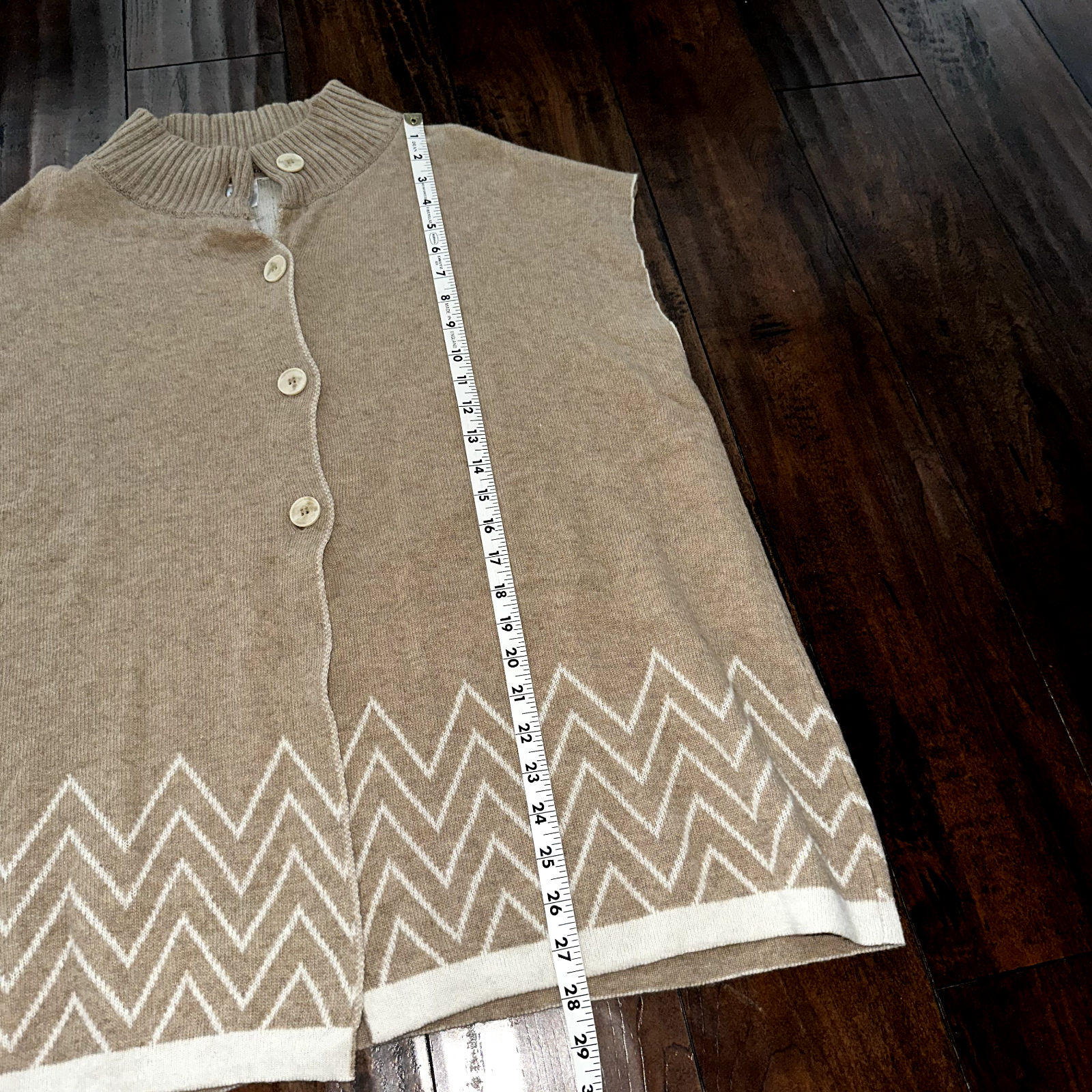 Note di Anita Cardigan Sweater Vest Wool Cashmere Blend Snap-Front One Size