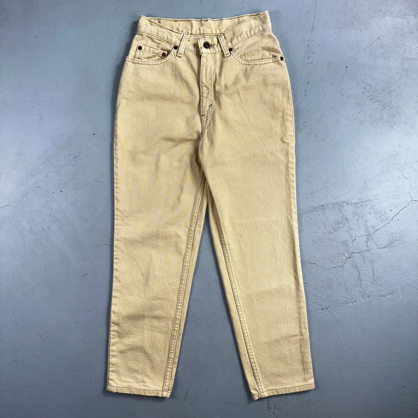 Levis 512 Vintage 90s USA Women Jeans Cream Slim Tapered Leg 7 M 501 Act 25x26