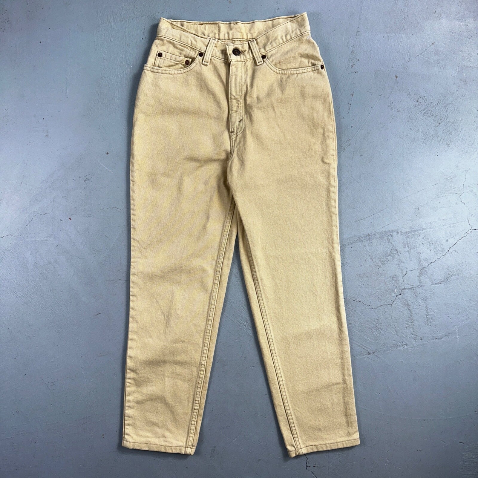 Levis 512 Vintage 90s USA Women Jeans Cream Slim Tapered Leg 7 M 501 Act 25x26