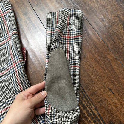 1960s 1970s Gray Cashemere Sport Jacket VTG Mens Suit 46 Rockabilly Stripe Plaid