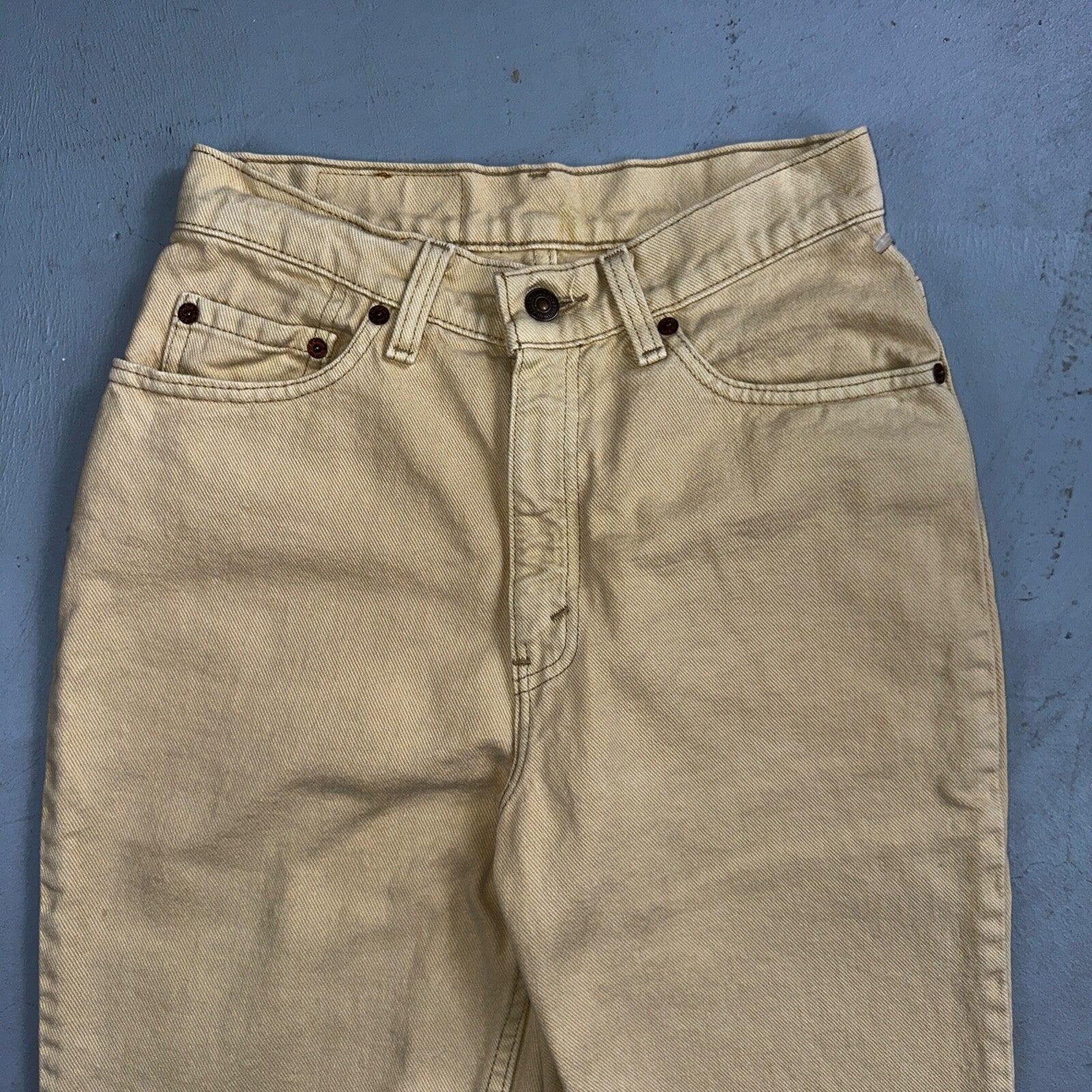 Levis 512 Vintage 90s USA Women Jeans Cream Slim Tapered Leg 7 M 501 Act 25x26