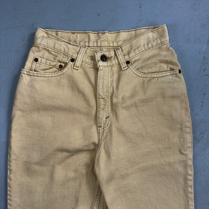 Levis 512 Vintage 90s USA Women Jeans Cream Slim Tapered Leg 7 M 501 Act 25x26