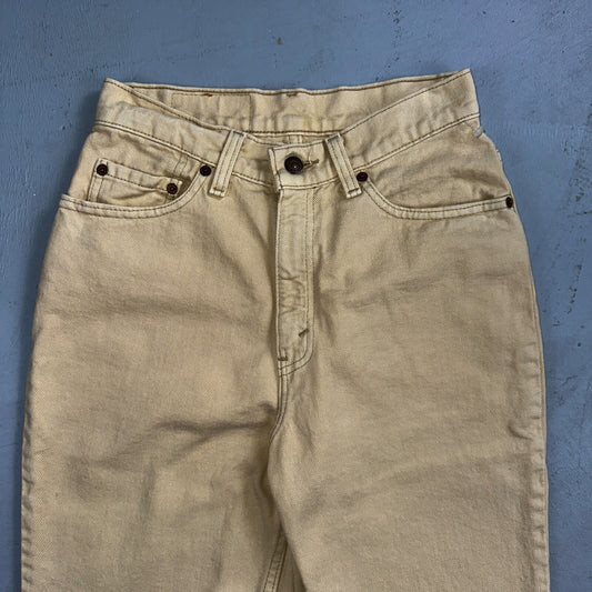 Levis 512 Vintage 90s USA Women Jeans Cream Slim Tapered Leg 7 M 501 Act 25x26