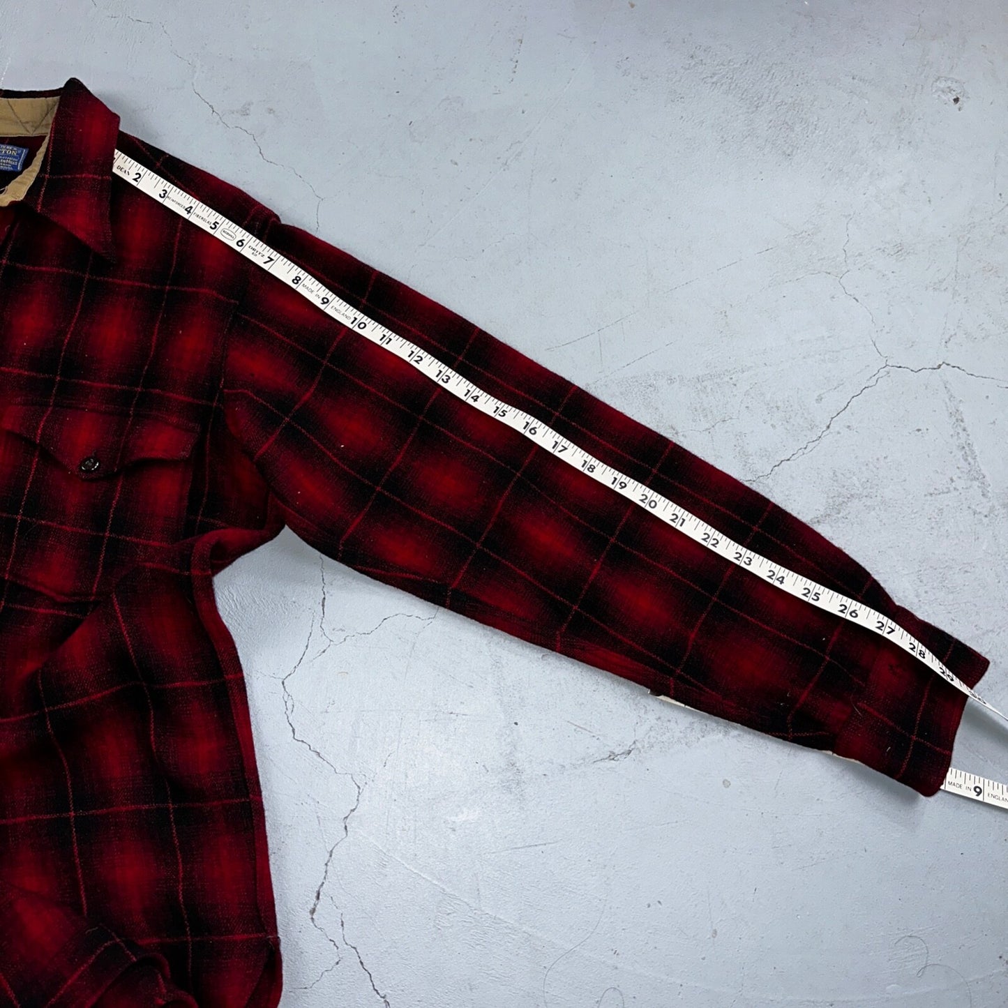 Pendleton 1930s VTG Wool Shirt Jacket Long Sleeve Flannel Buffalo Plaid 30s 40s