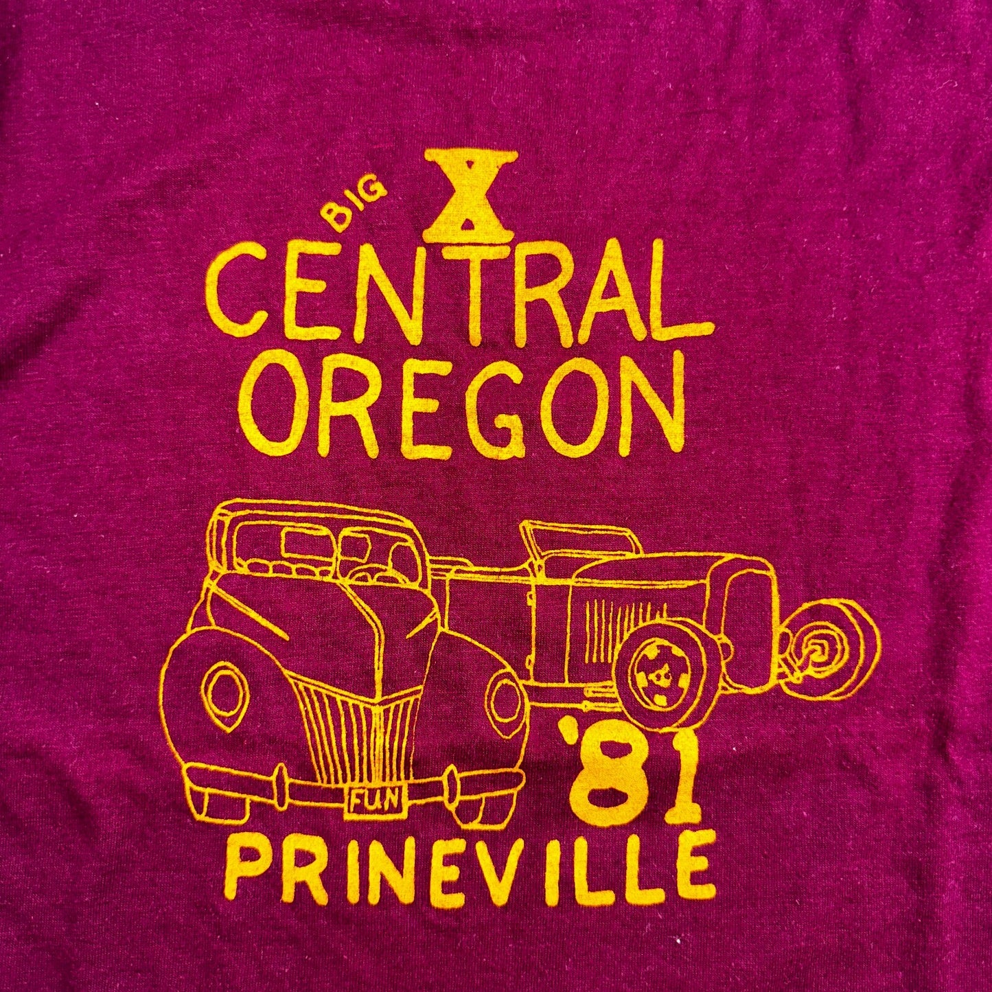 Central Oregon VTG T Shirt Prineville 1981 Hot Rods Car Racing Nascar Graphic