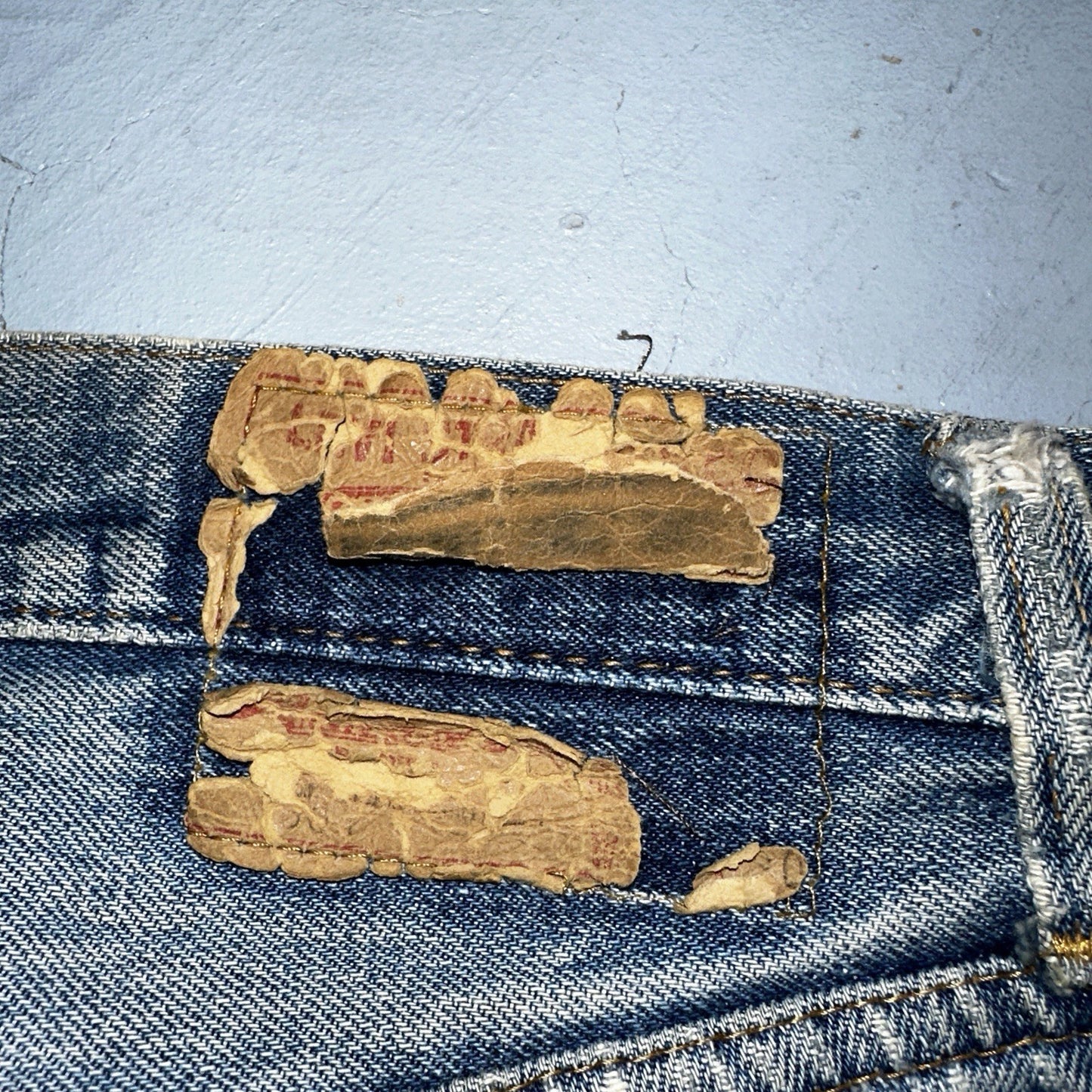 Levis 501 VTG 70s SS Redline Selvedge Jeans XX Med Wash Thrashed Act 35x26