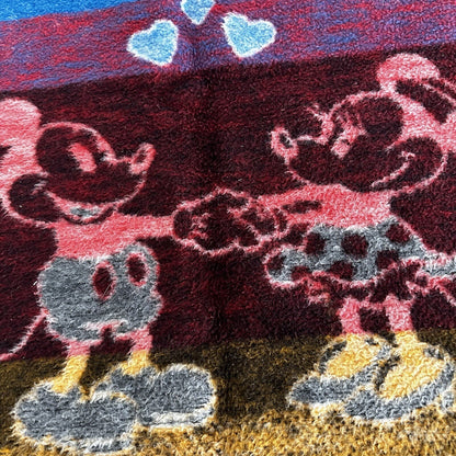 VTG Biederlack Disney Mickey Minnie Reversible Infant Throw Blanket 1984 80s