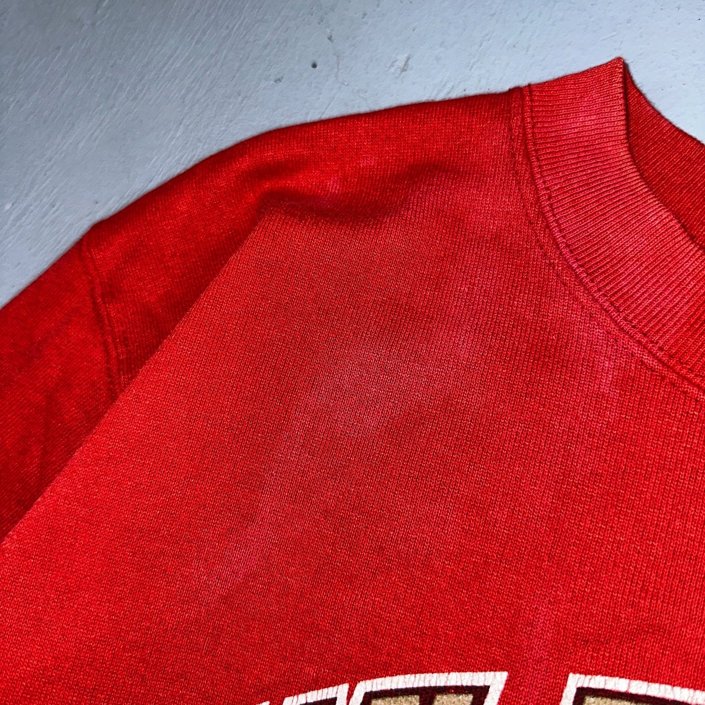 Vintage Trench Sweatshirt San Francisco 49ers Red Long Sleeve M Crewneck 80s
