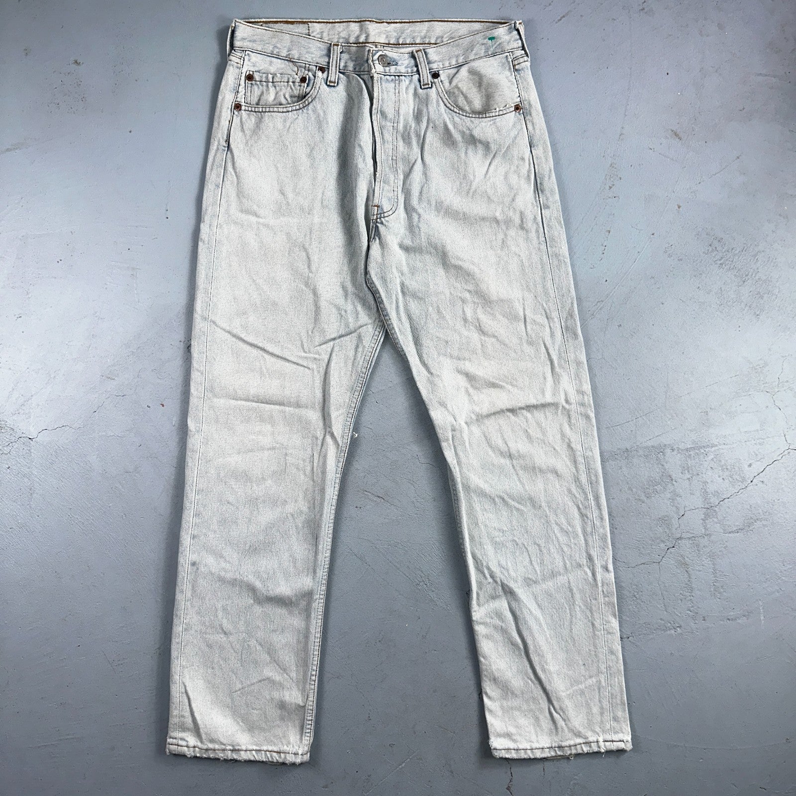 Levis 501 Vintage 90s Mexico Straight Leg Jeans Blue Light Wash 34x30 Act 31x29