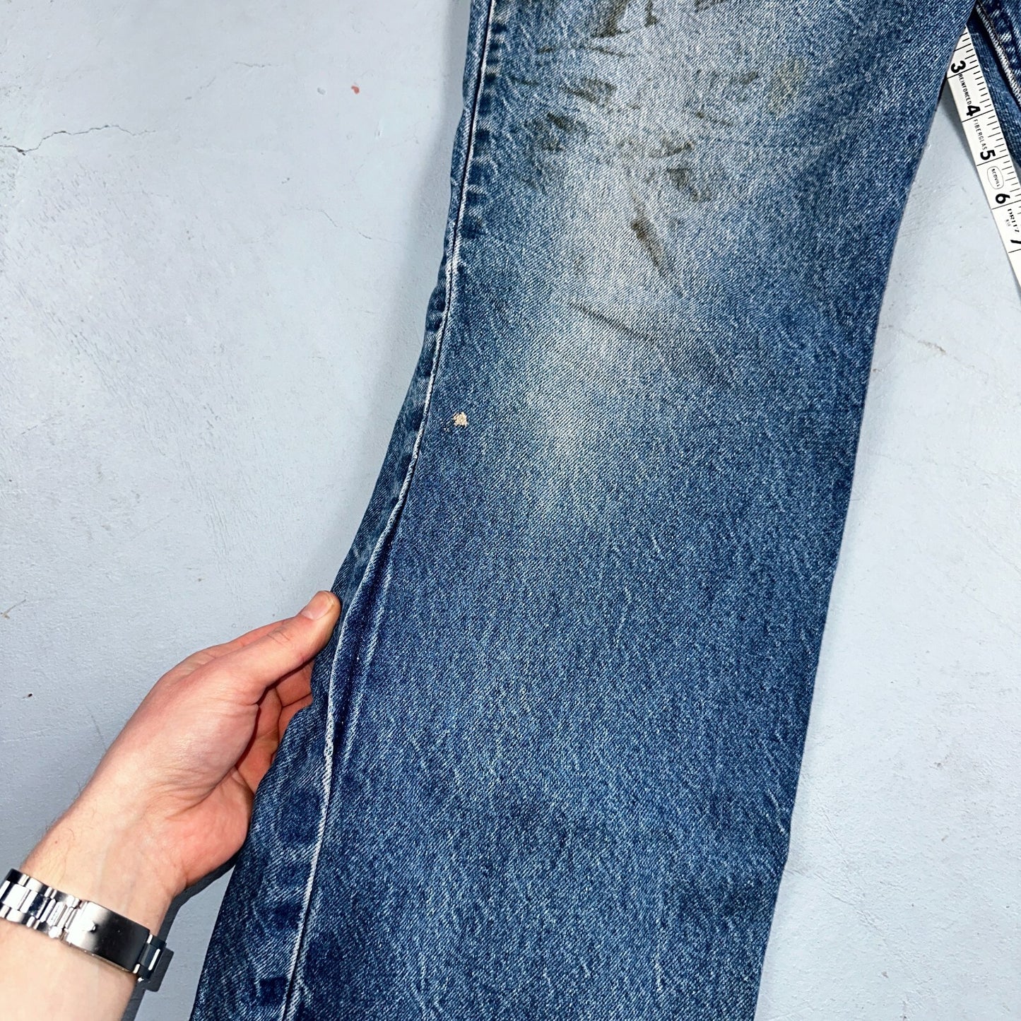 Levis 517 Vintage 80s USA Orange Tab Bootcut Flare Blue Jeans Talon Act 34x28