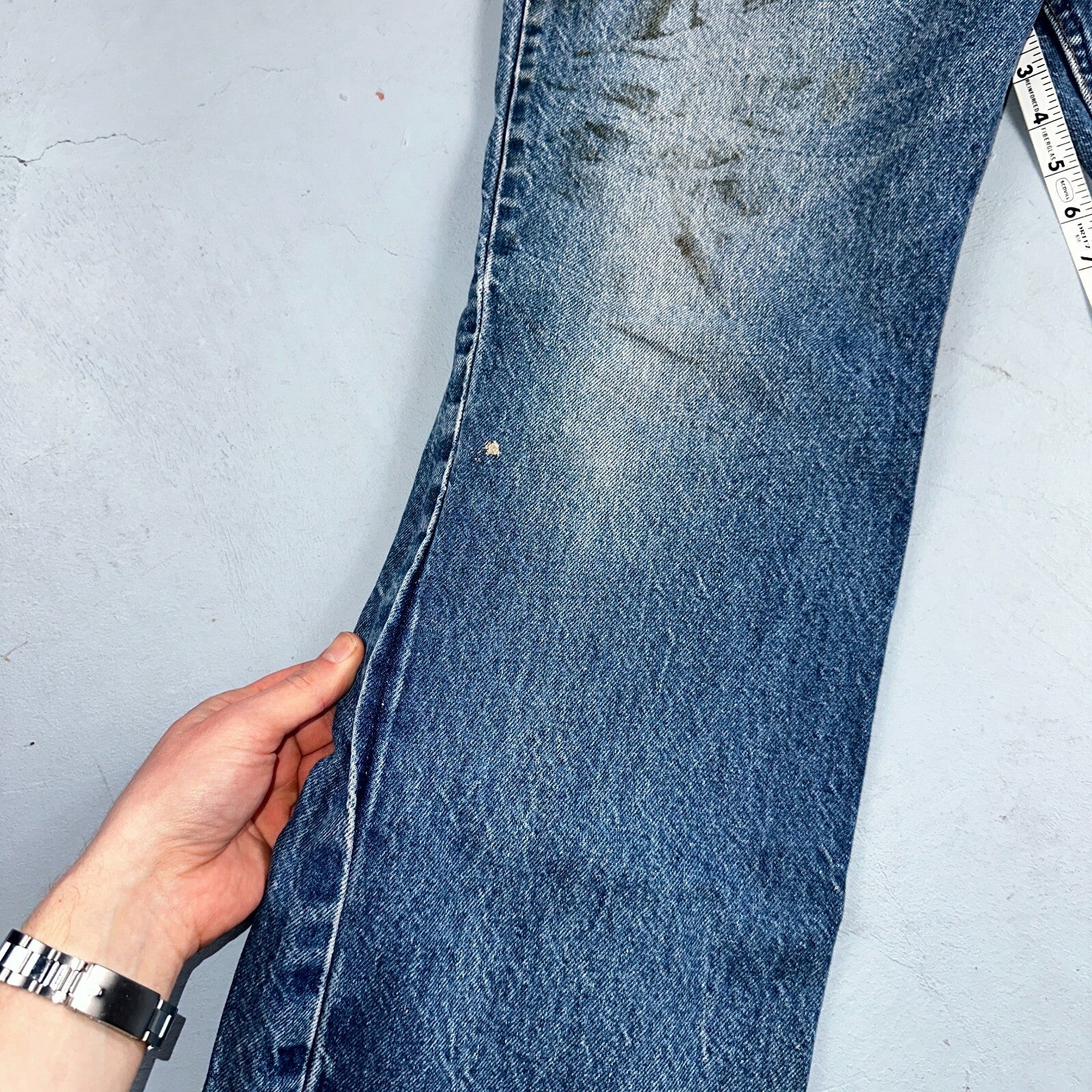 Levis 517 Vintage 80s USA Orange Tab Bootcut Flare Blue Jeans Talon Act 34x28