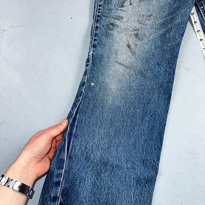 Levis 517 Vintage 80s USA Orange Tab Bootcut Flare Blue Jeans Talon Act 34x28