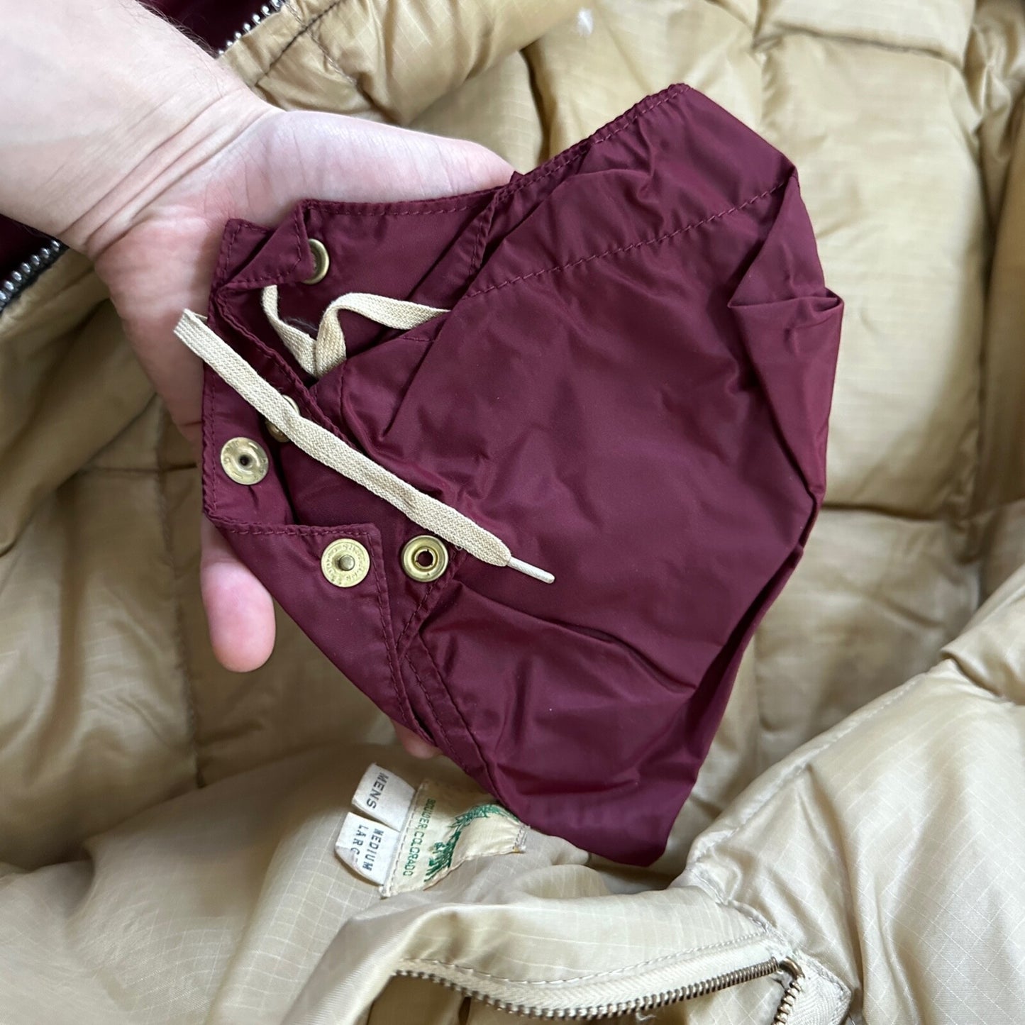 Vintage 1960s Goose Down Alp Sport Jacket L Ski Parka Coat Red Talon zip Bauer