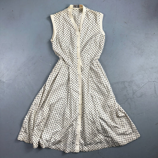 Vintage 1950s Koret of California Polka Dot Shirt Dress San Francisco Rockabilly