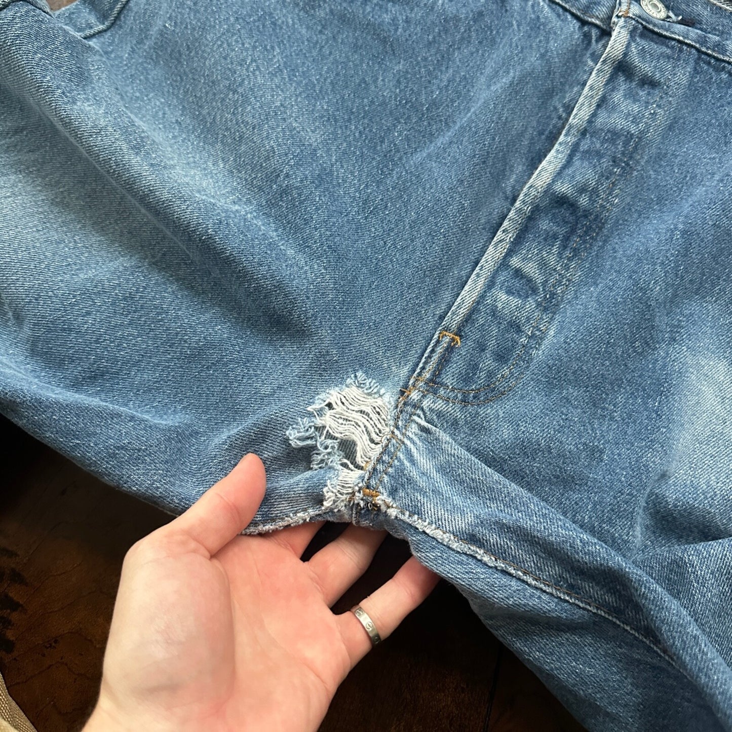 Vintage 80s Levis 501 36x34 USA Blue Jeans 90s Act 34x32 Med Wash