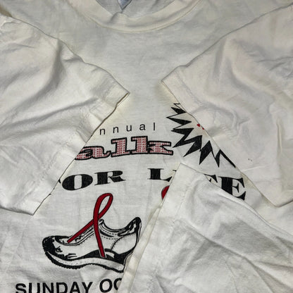 Walk for Aids VTG T Shirt 1995 Single Stitch 90s Life Support Medical Graphic US