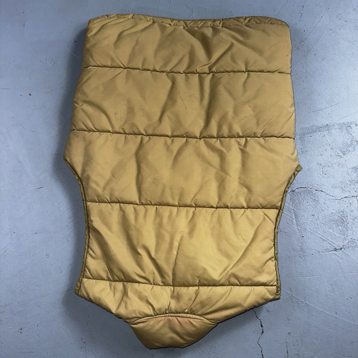 Tan Vintage Vest Warm Winter Puffer Men's S Quilted Zip Up 70s 80s USA Hiking