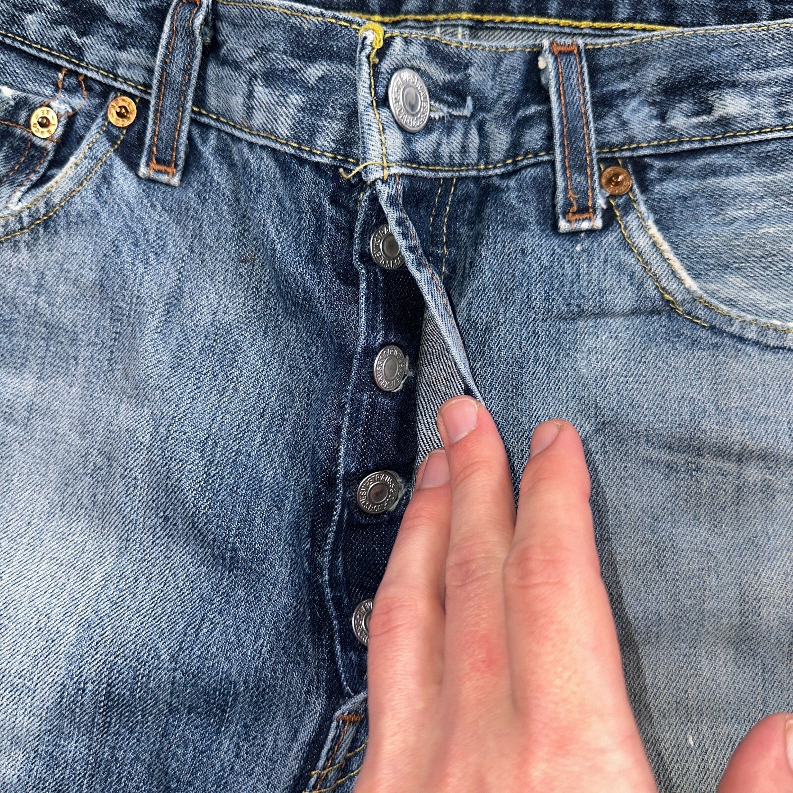 Levis 501 Vintage Y2K XX Straight Leg Jeans Blue Med Wash 33x34 Act 32x31