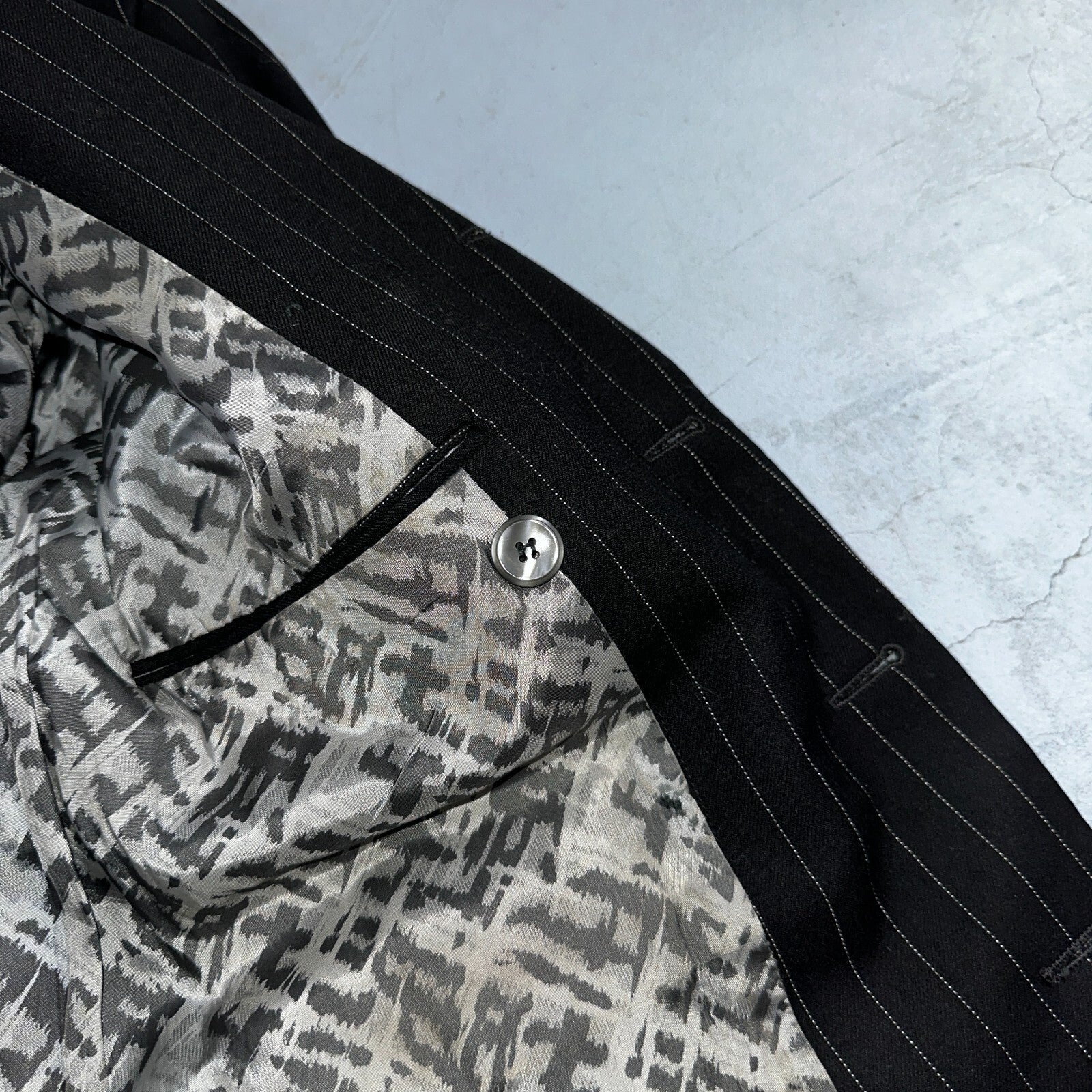 VTG Mens Suit 36 Double Breast 8 Button Jacket Sport Coat Rockabilly 50s Striped