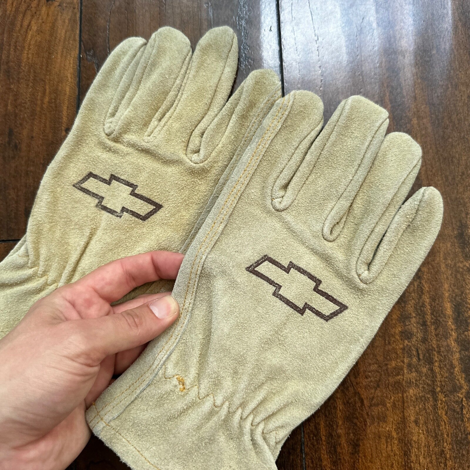 Vtg Wells Lamont Cowhide Leather Work Gloves L Chevy Western Freddy Krueger