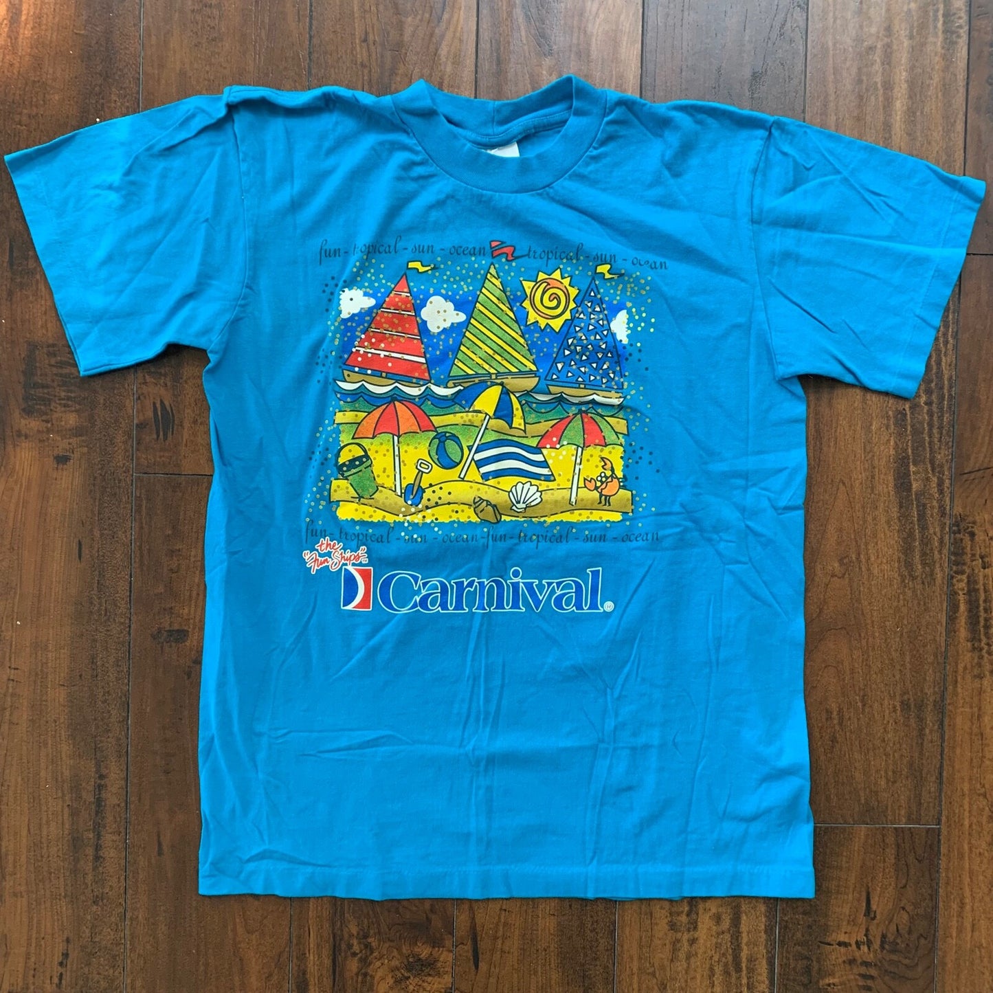 Carnival Vintage T Shirt Summer Sun Tropical Rap Sand Beach Florida Disney Cute