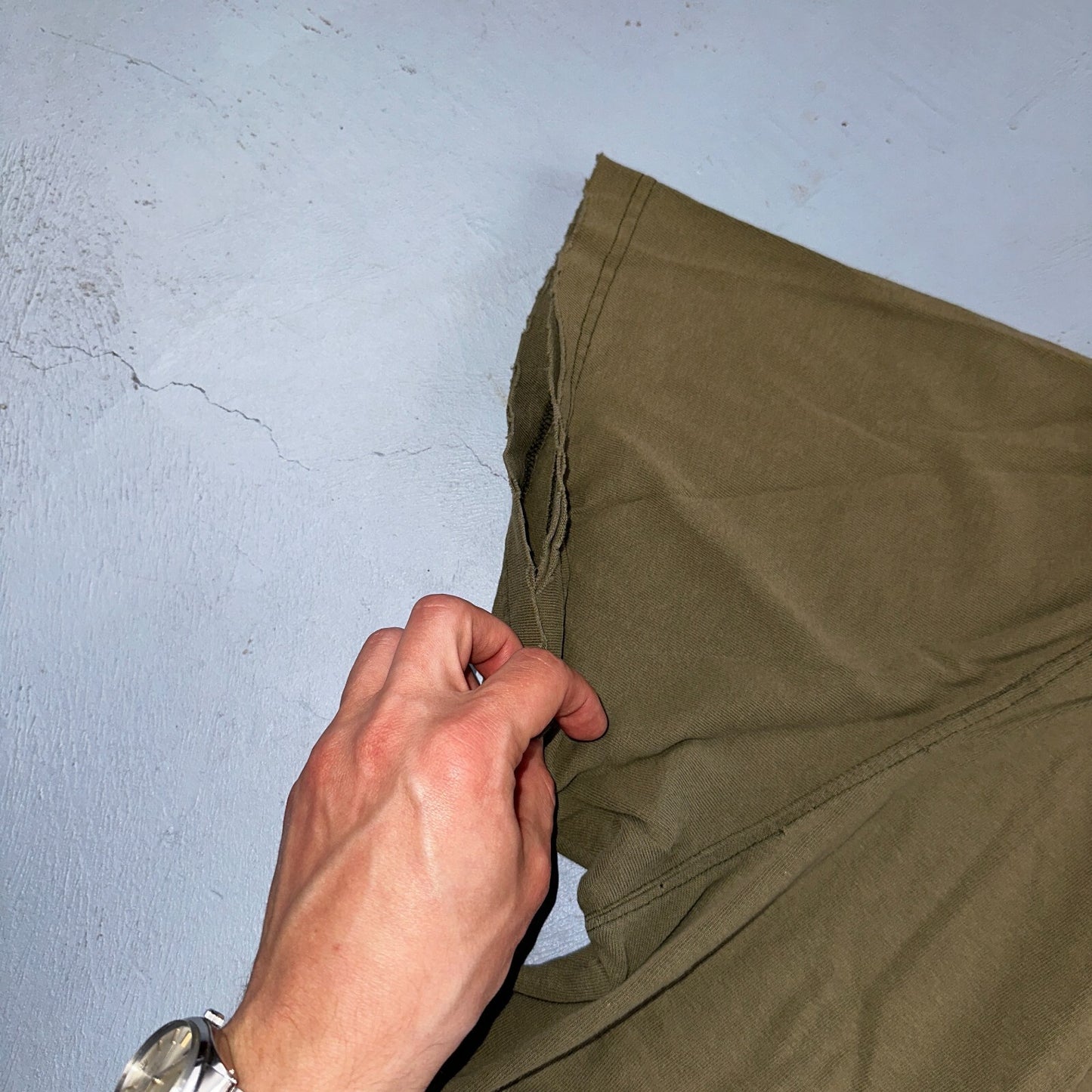 Carhartt K87 ARG Fit Pocket T-Shirt Mens 2XL Greeb Army Thrashed Holes Worn