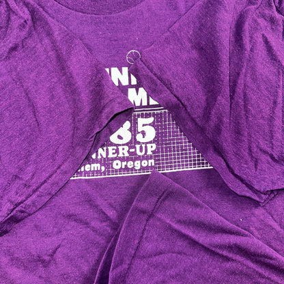 Tennis Tournament Salem Oregon 1985 VTG T Shirt 80s Purple PDX Single Stitch