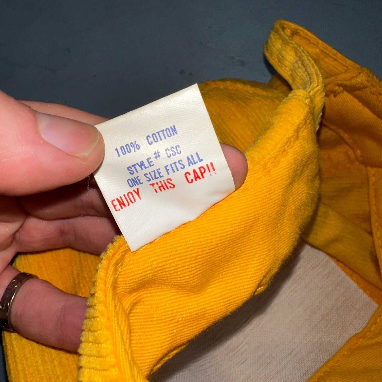 Prosser Football Grid Kids VTG Hat Cap Snapback Yellow Corduroy Otto Trucker Fun